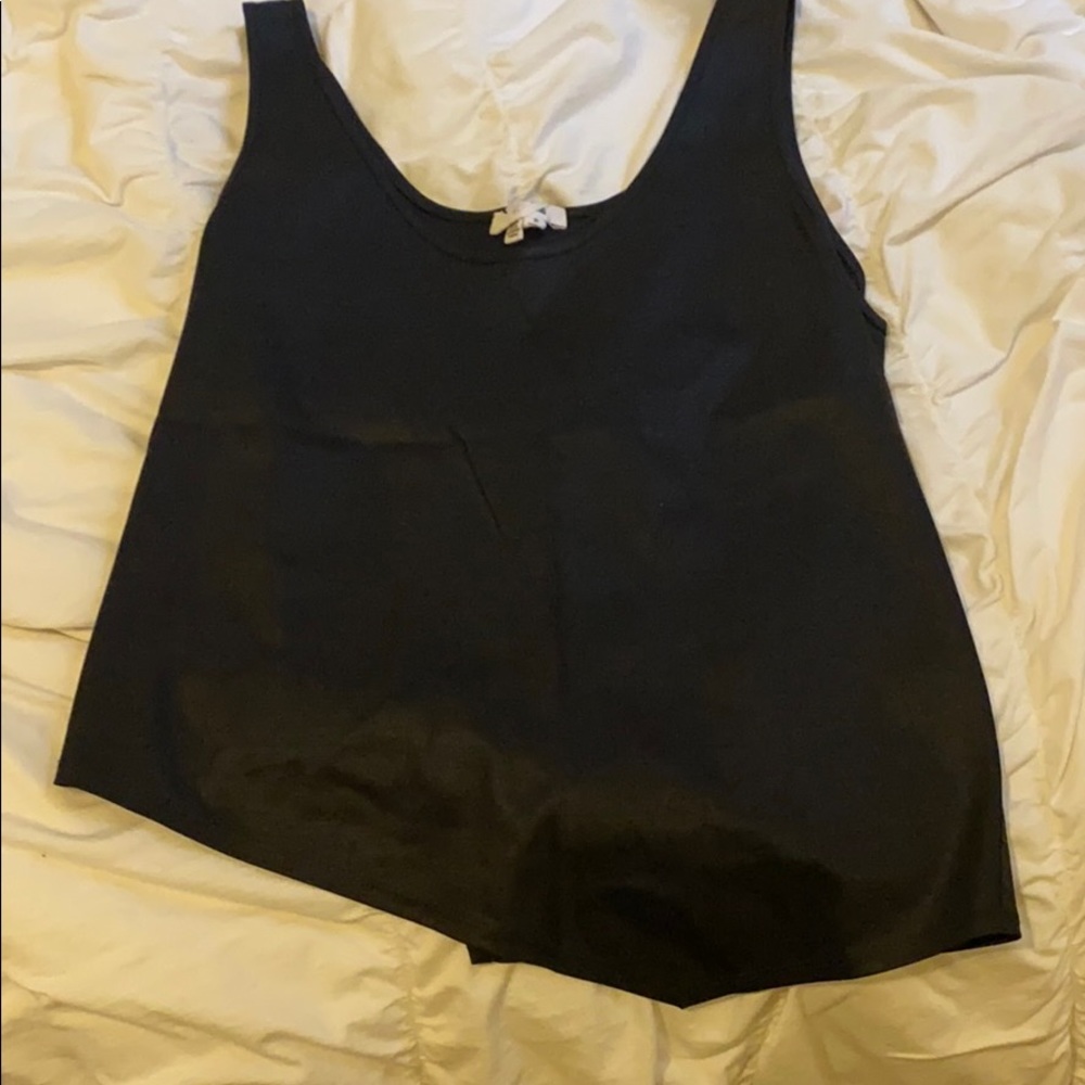 Helmut Lang black asymmetrical tank